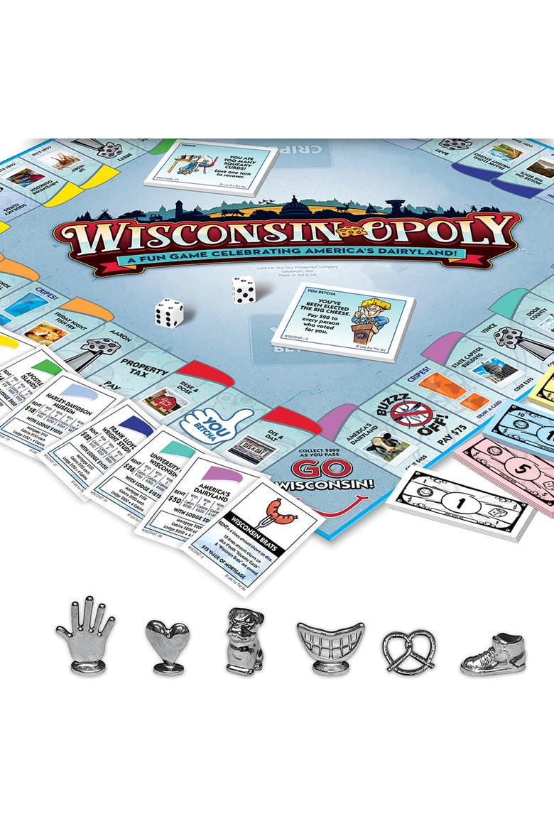 Wisconsinopoly Board Game, Alternate, color, Multicolored