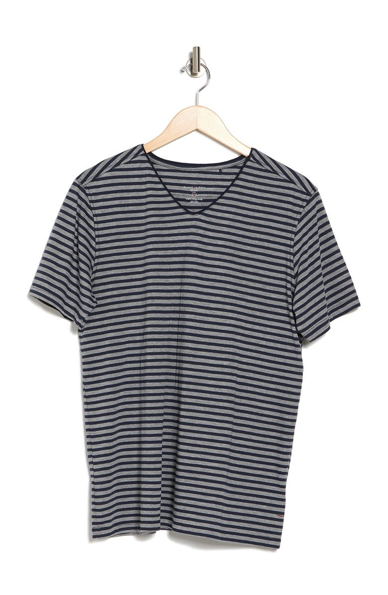 Daniel Buchler Striped V-Neck Tee, Alternate, color, 