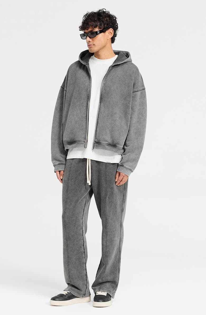 Represent Initial Oversize Full Zip Hoodie, Alternate, color, Vintage Grey