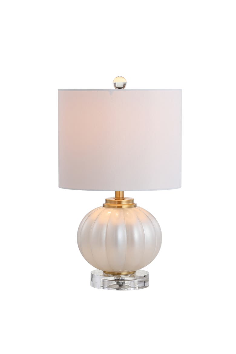 Pearl Glass/Crystal LED Table Lamp, Main, color, White