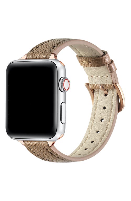 The Posh Tech Cleo Skinny Leather Apple Watch® Watchband In Tan