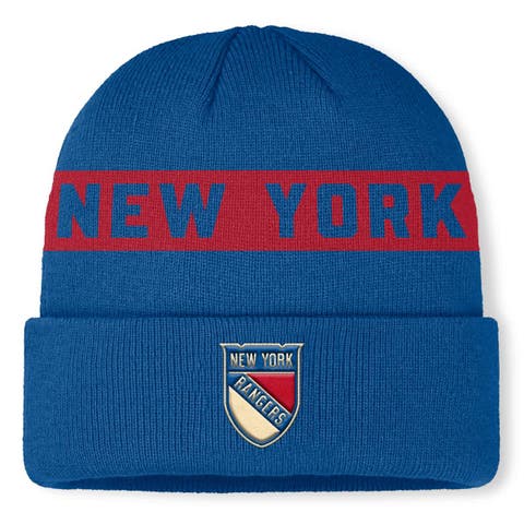 Men's Fanatics Blue New York Rangers Centennial Authentic Pro Cuffed Knit Hat