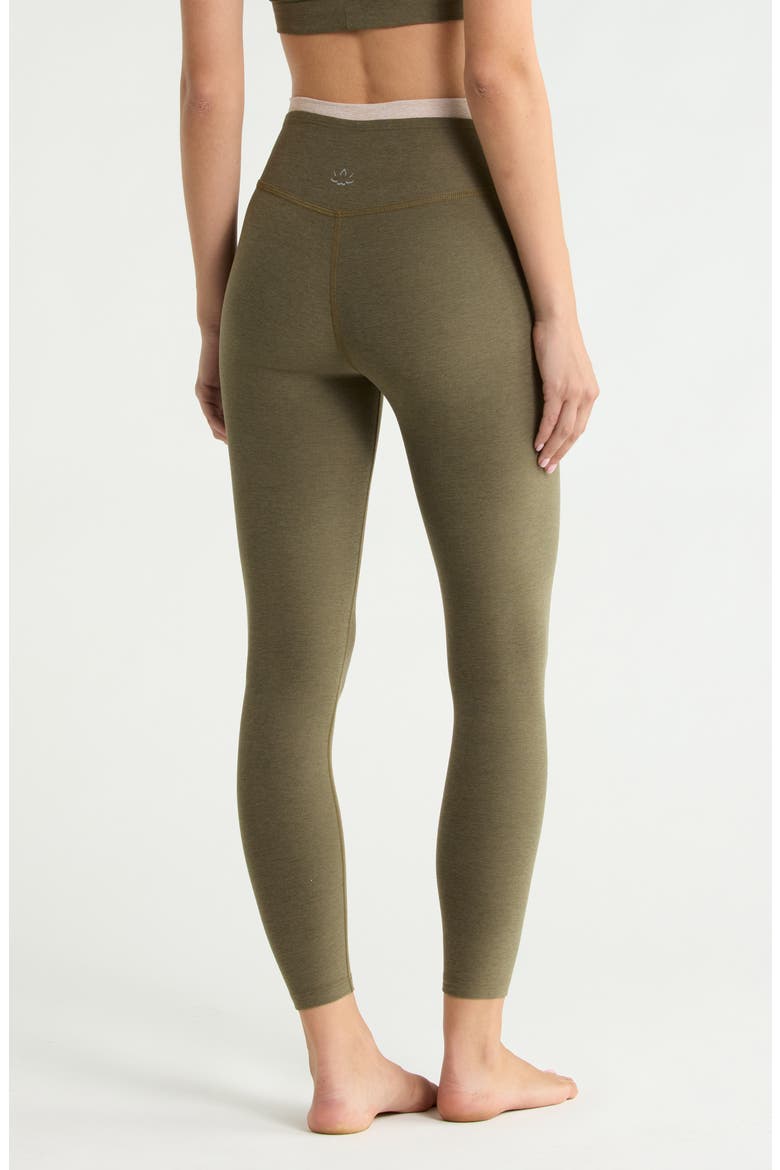 Space Dye High Waist Midi Leggings, Alternate, color, BEYOND OLIVE HEATHER