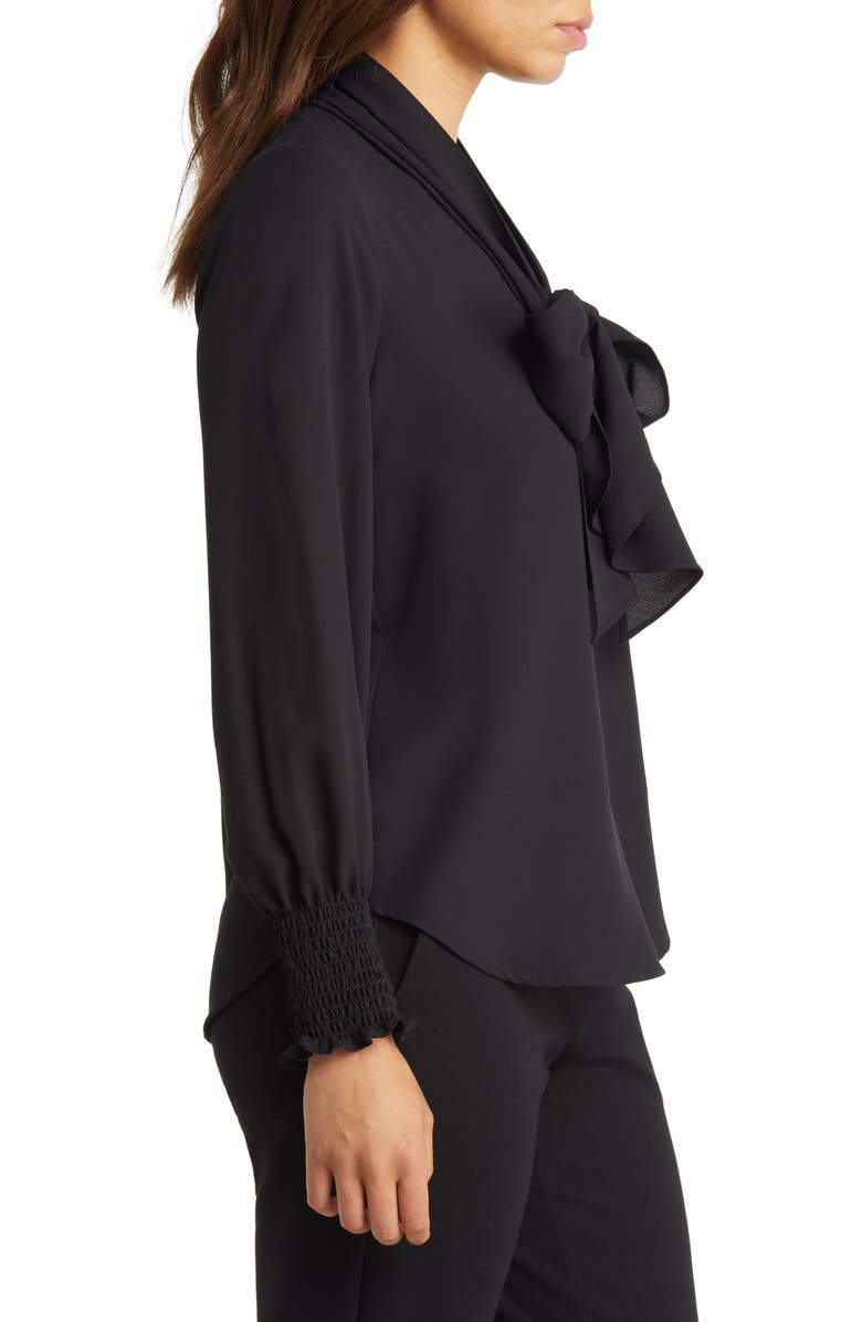 Anne Klein Smocked Cuff Bow Blouse, Alternate, color,