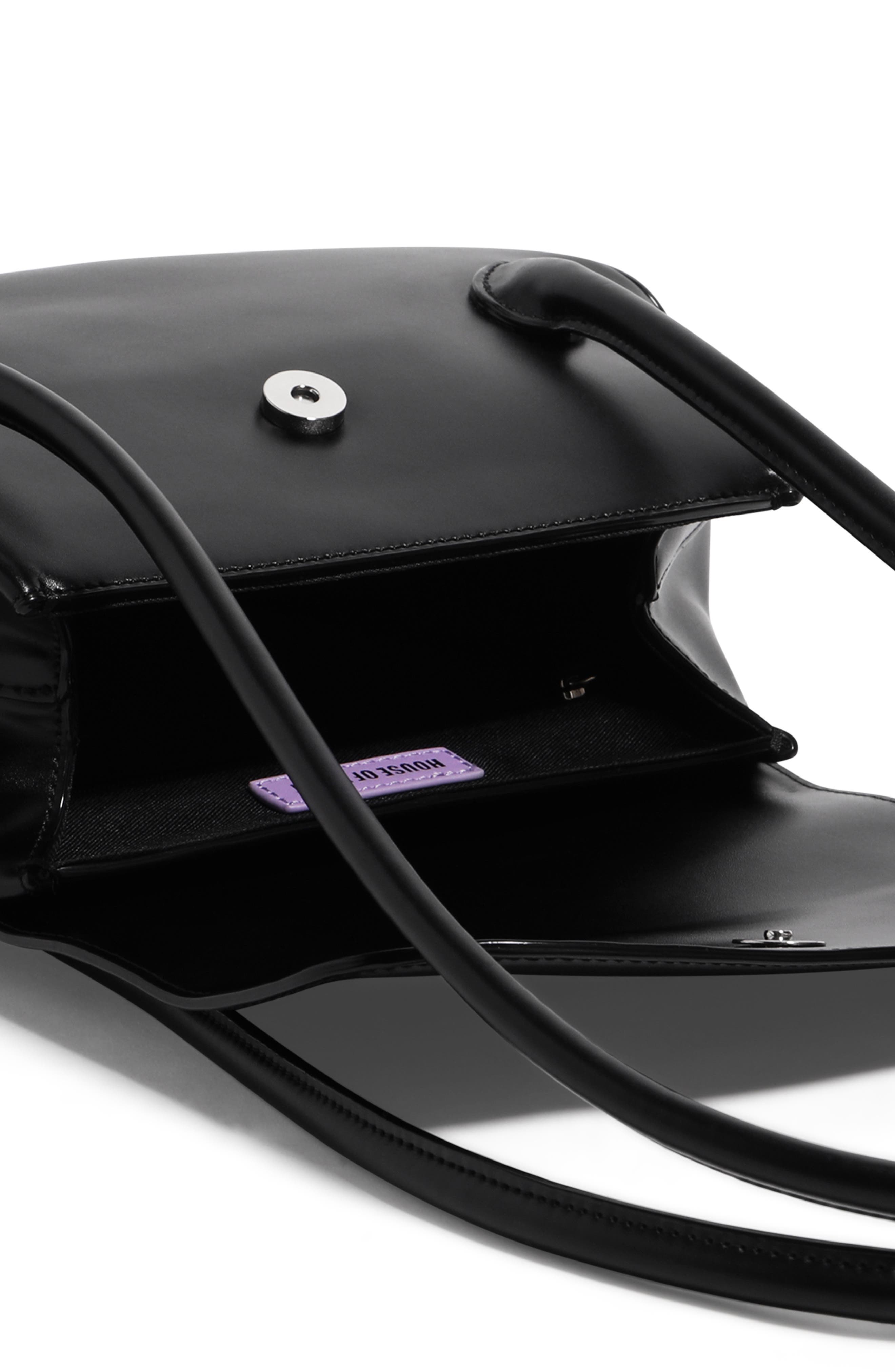 We Are Timeless Small Vegan Leather Shoulder Bag, Alternate, color, BLACK/ SILVER