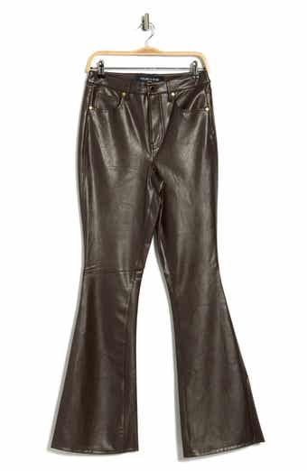 Veronica Beard Beverly Faux Leather High Rise Skinny Flare Leg Pants