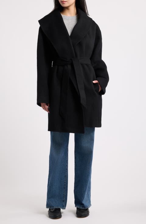 Cariby Belted Wool Blend Coat
