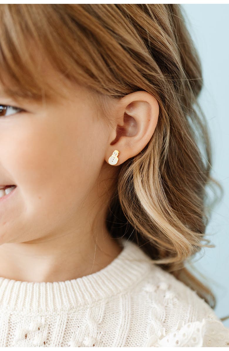 Pip Pop Snowman Stud Earrings, Alternate, color, White