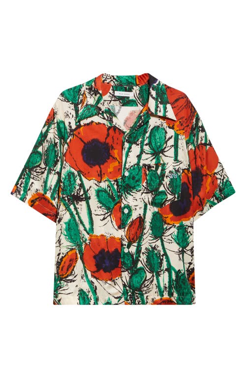Shop Wales Bonner Highlife Floral Bowling Shirt In Poppy Red