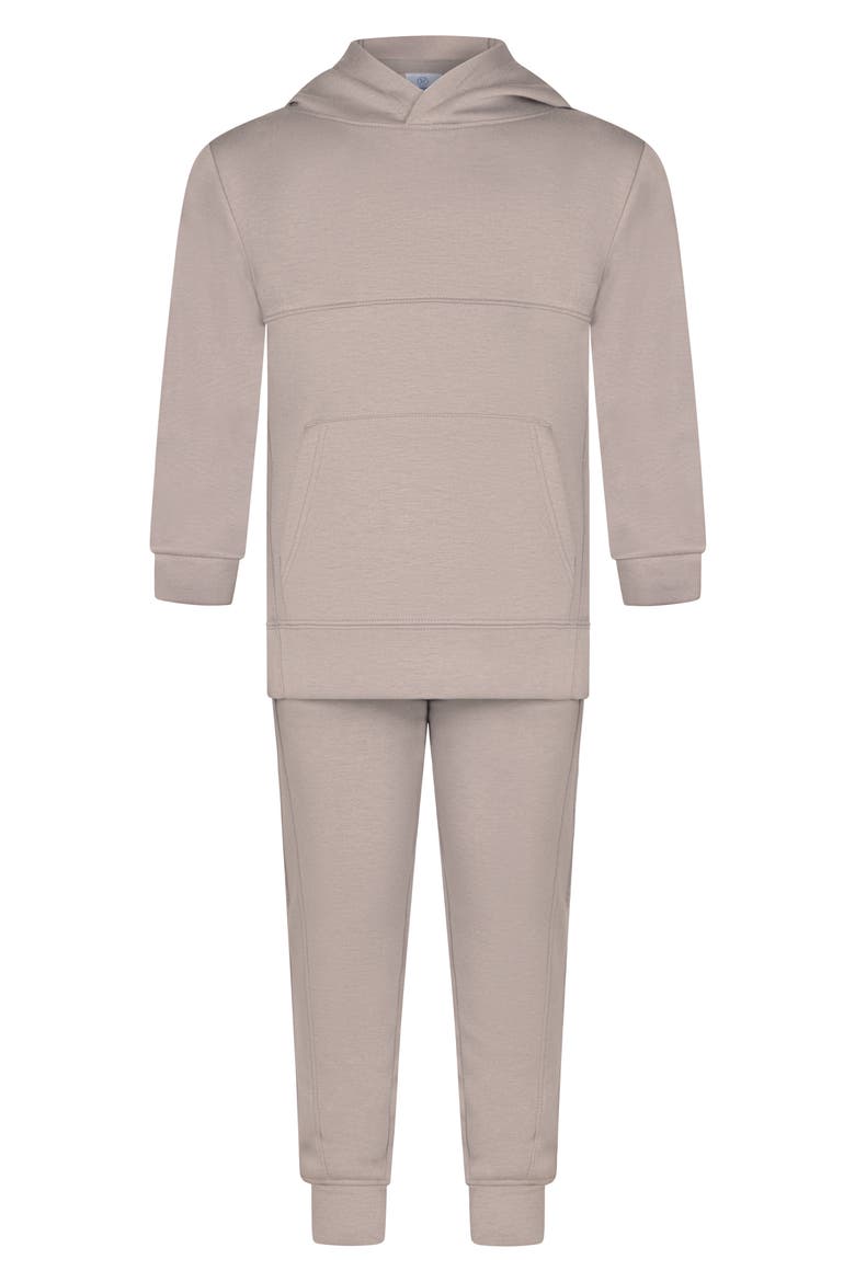Kids' Defy Scuba Knit Hoodie, T-Shirt & Joggers Set, Main, color, SATELLITE/WHITE DOVE