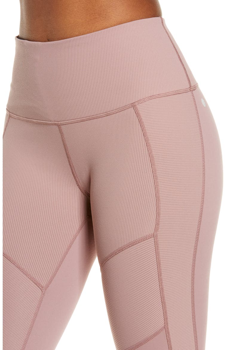 Moto Ribbed High Waist Ankle Leggings, Alternate, color, PURPLE MOON