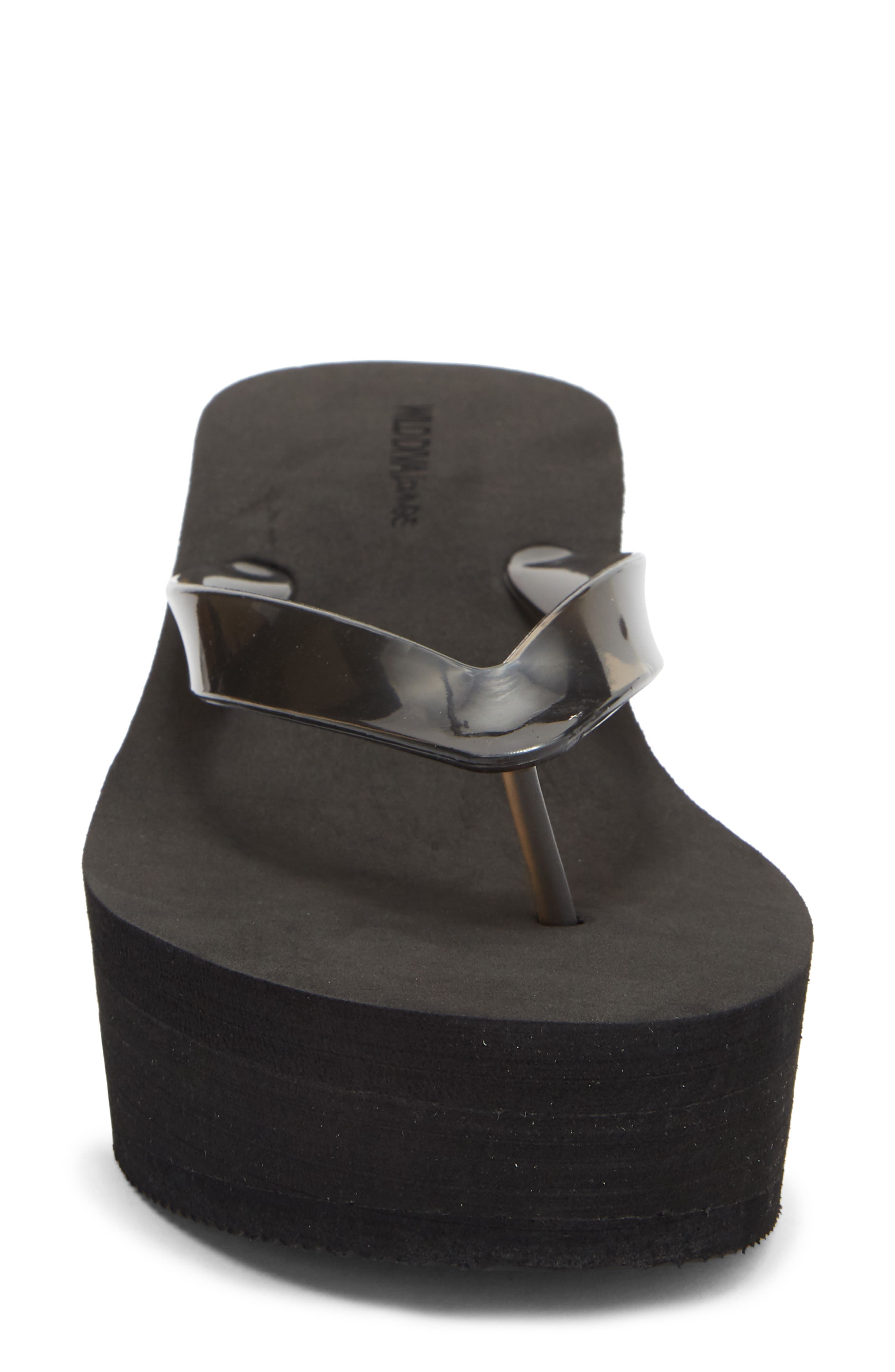 Herera Platform Wedge Flip Flop, Alternate, color, BLACK