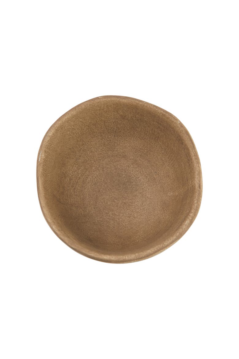 Boho Terracotta Footed Bowl with Organic Edge, Matte Taupe, Alternate, color, Cream