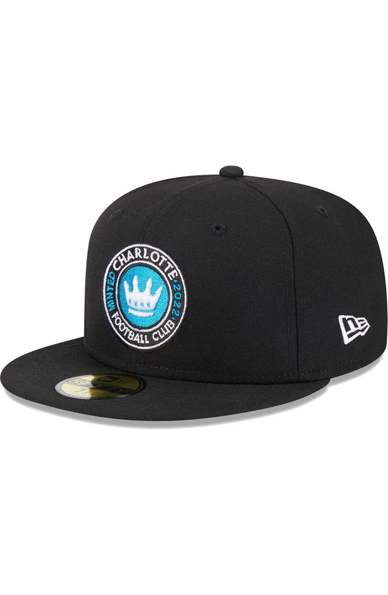 New Era Men's New Era Black Charlotte FC Patch 59FIFTY Fitted Hat, Alternate, color, Black