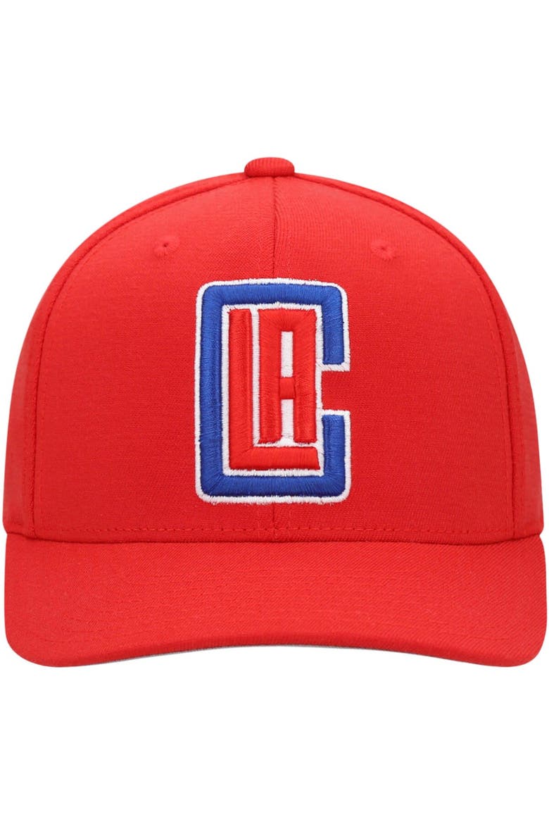 Men's Mitchell & Ness Red LA Clippers Ground Stretch Snapback Hat, Alternate, color, Red