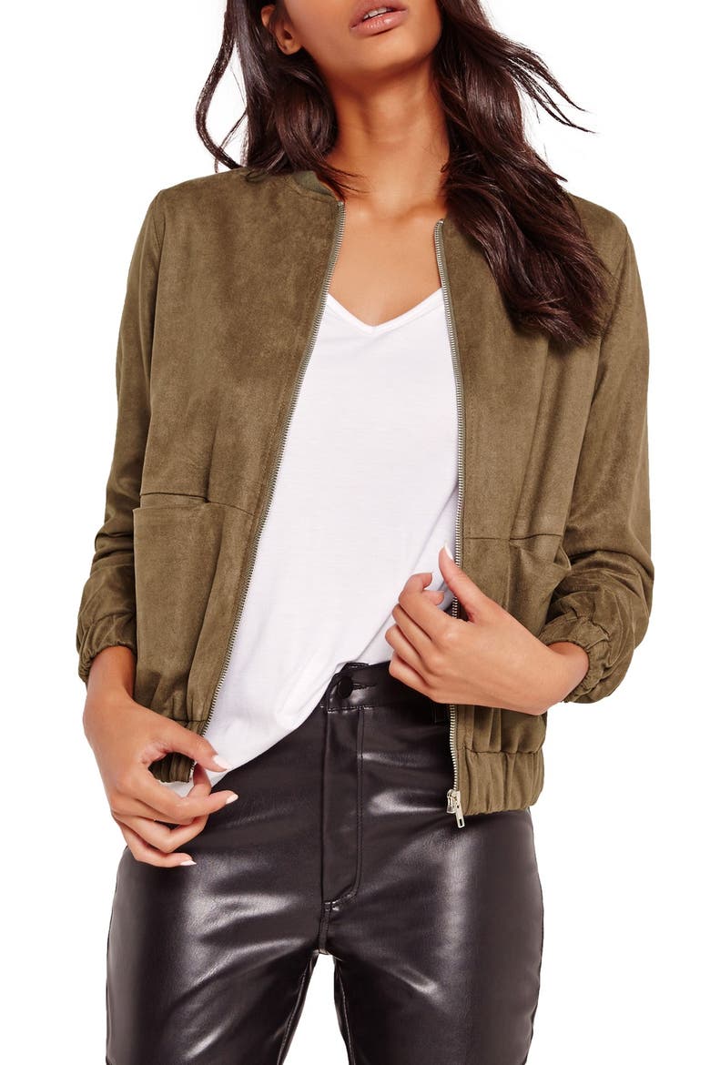 Faux Suede Bomber Jacket, Alternate, color, DEEP MAUVE