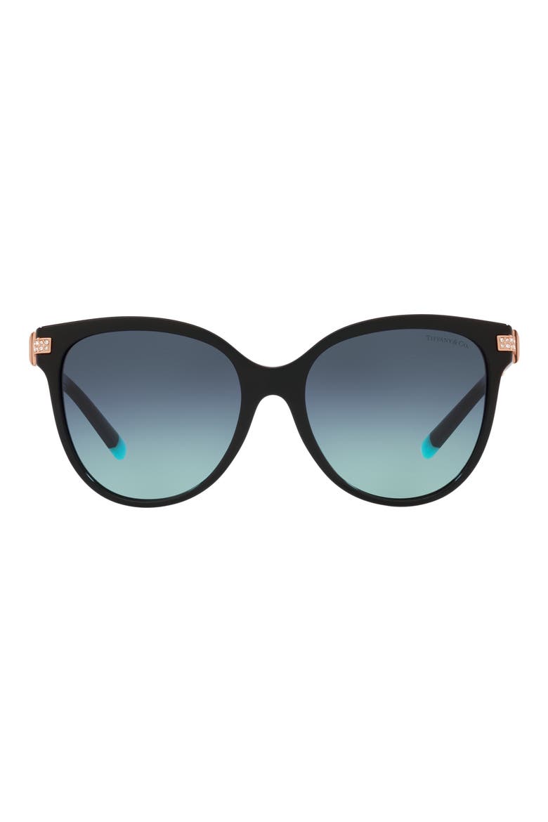 55mm Gradient Pillow Sunglasses, Main, color, BLACK