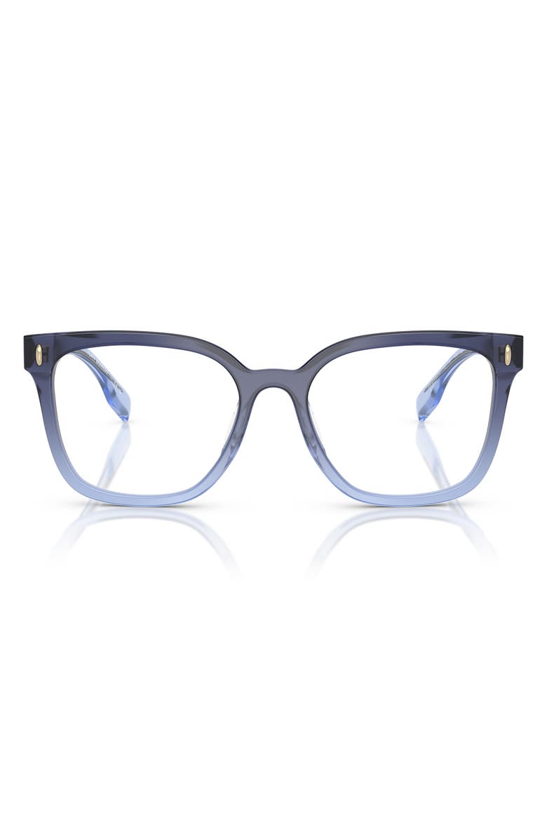 Tory Burch 53mm Square Optical Glasses, Main, color, Blue Gradient