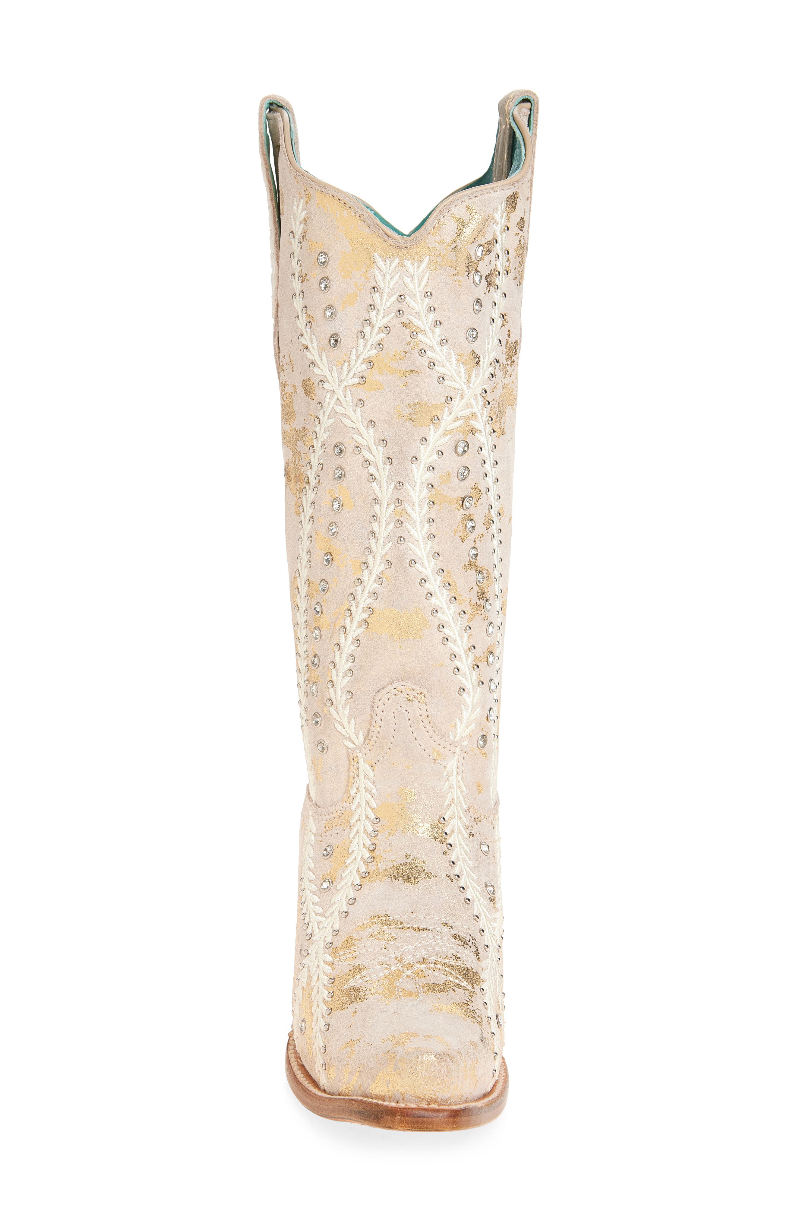 CORRAL Metallic Embroidered Western Boot, Alternate, color, 