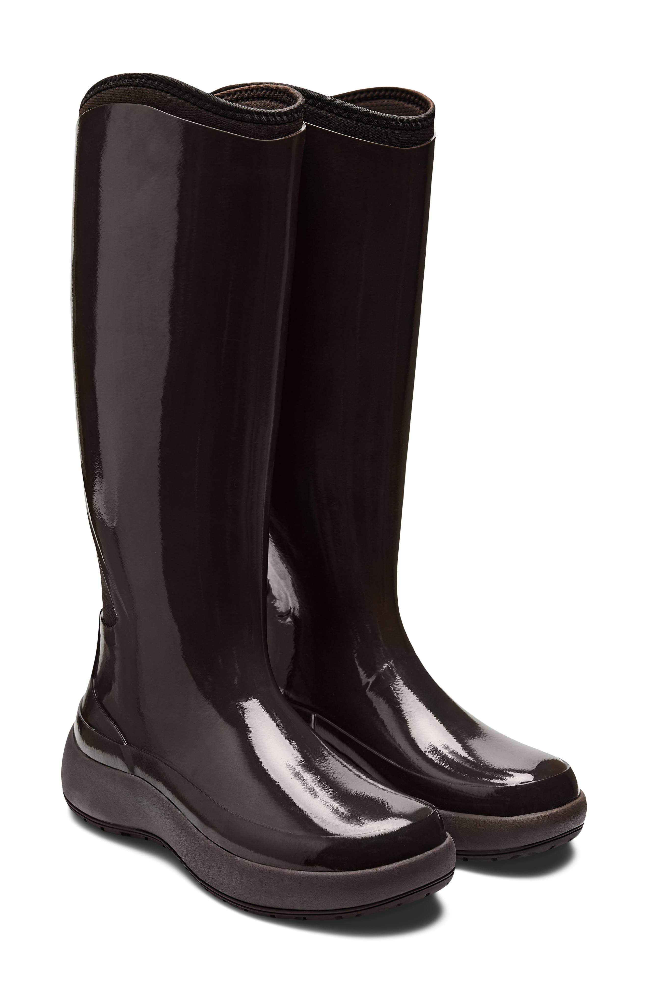 The Dry High Waterproof Rain Boot, Alternate, color, BARK GLOSS
