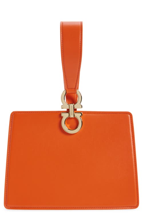 FERRAGAMO Double Gancio Leather Mini Clutch in Light Siena at Nordstrom
