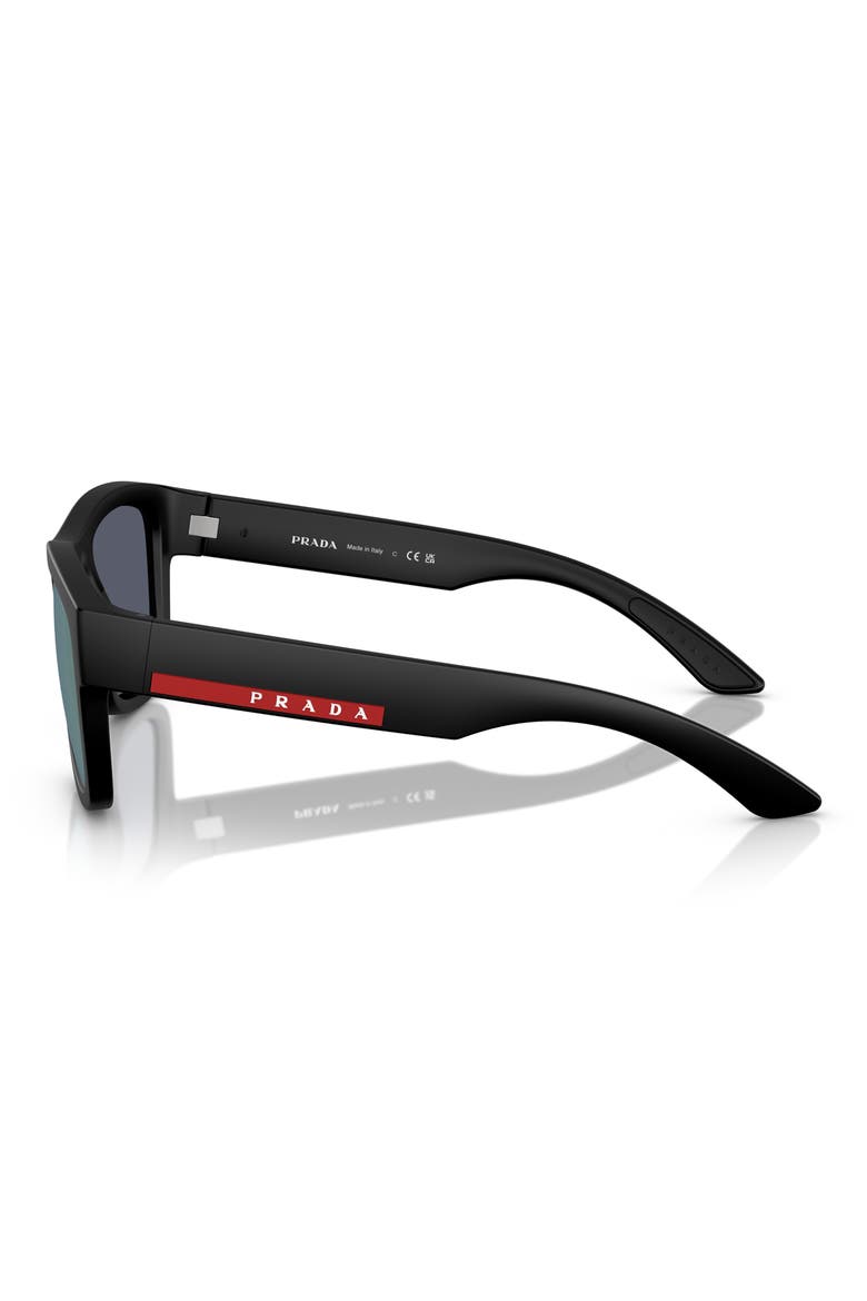 53mm Mirrored Pillow Sunglasses, Alternate, color, MATTE BLACK