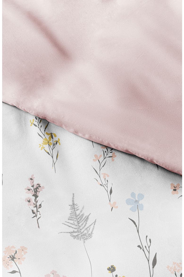 IENJOY HOME Premium Ultra Soft Wild Flower Pattern 3-Piece Reversible Duvet Cover Set, Alternate, color, PINK
