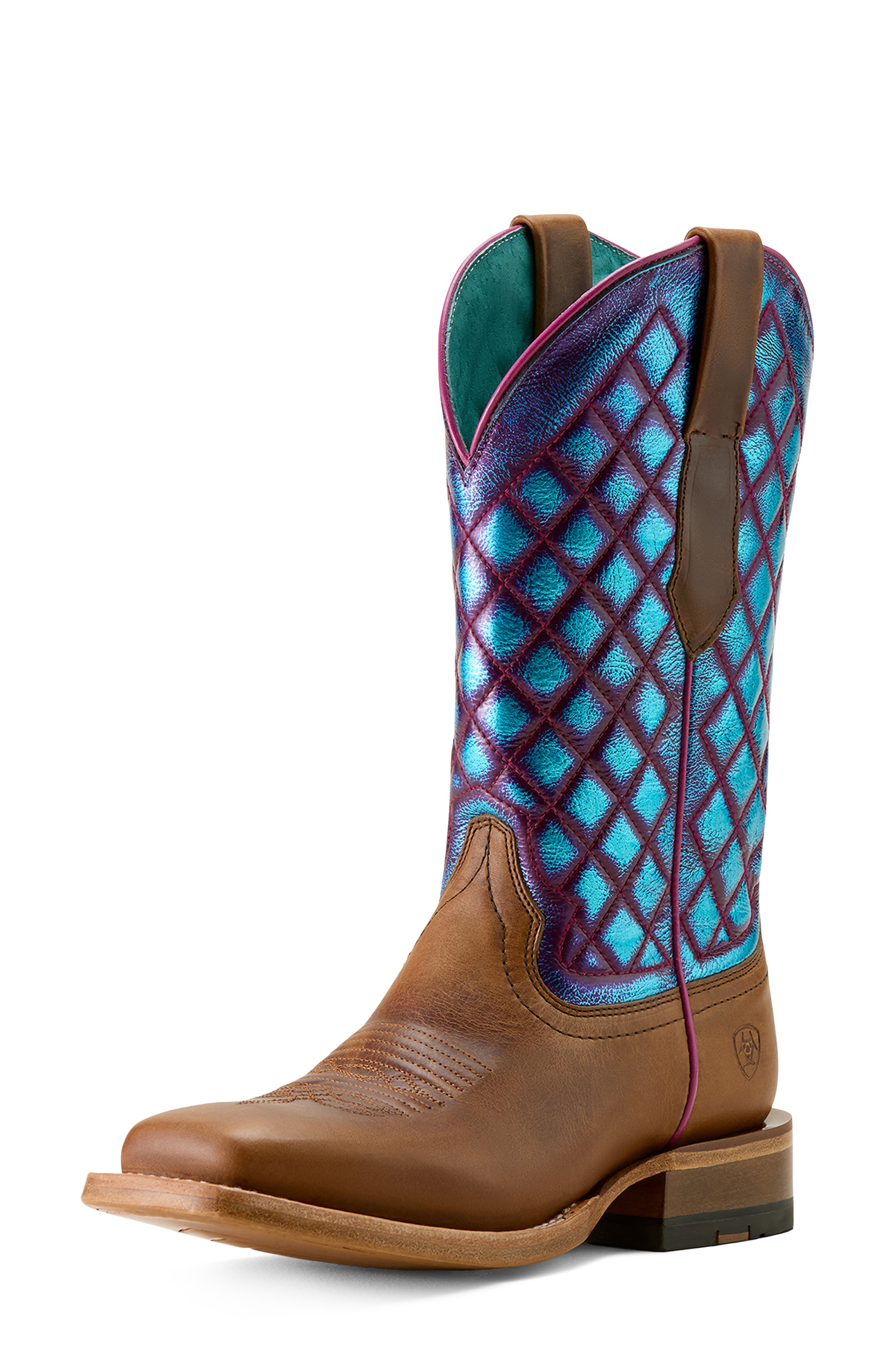 Ariat Frontier Wittman Diamond Quilt Leather Boot, Alternate, color, Brown