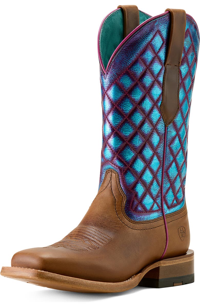Ariat Frontier Wittman Diamond Quilt Leather Boot, Alternate, color, Brown