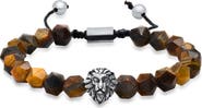 STEELTIME Men's Lion Tiger's-Eye Bead Bracelet