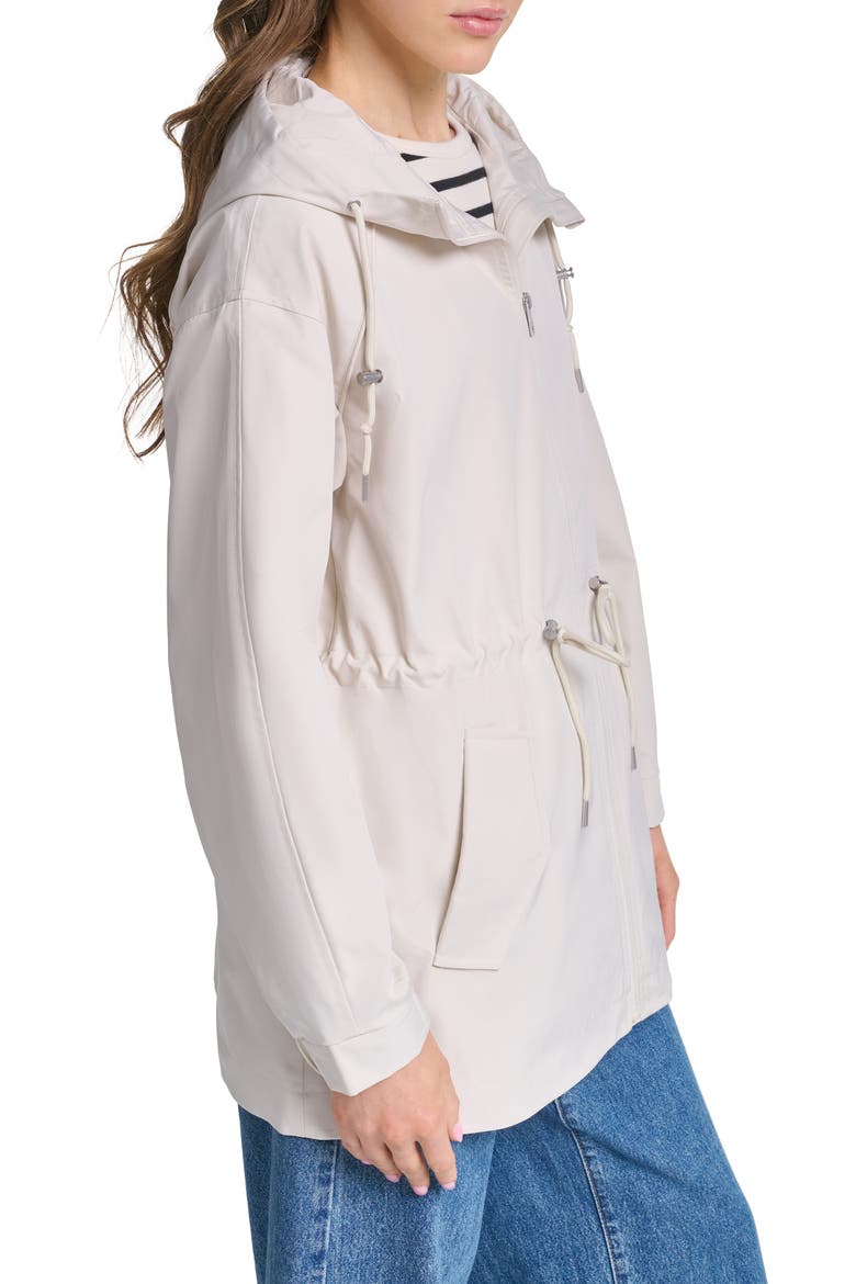 Water Resistant Hooded Rain Jacket, Alternate, color, ALMOND MIL