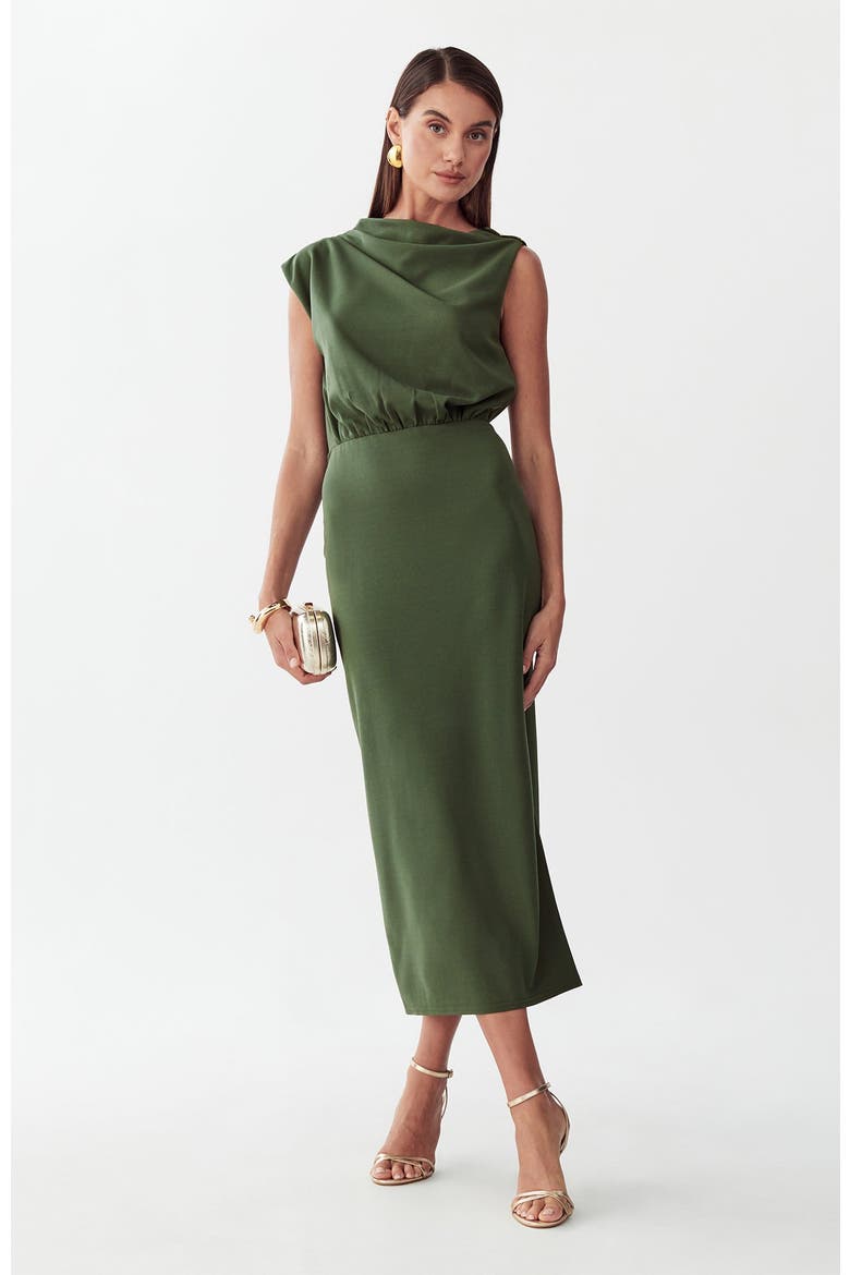 Lily Midi Dress, Main, color, Olive