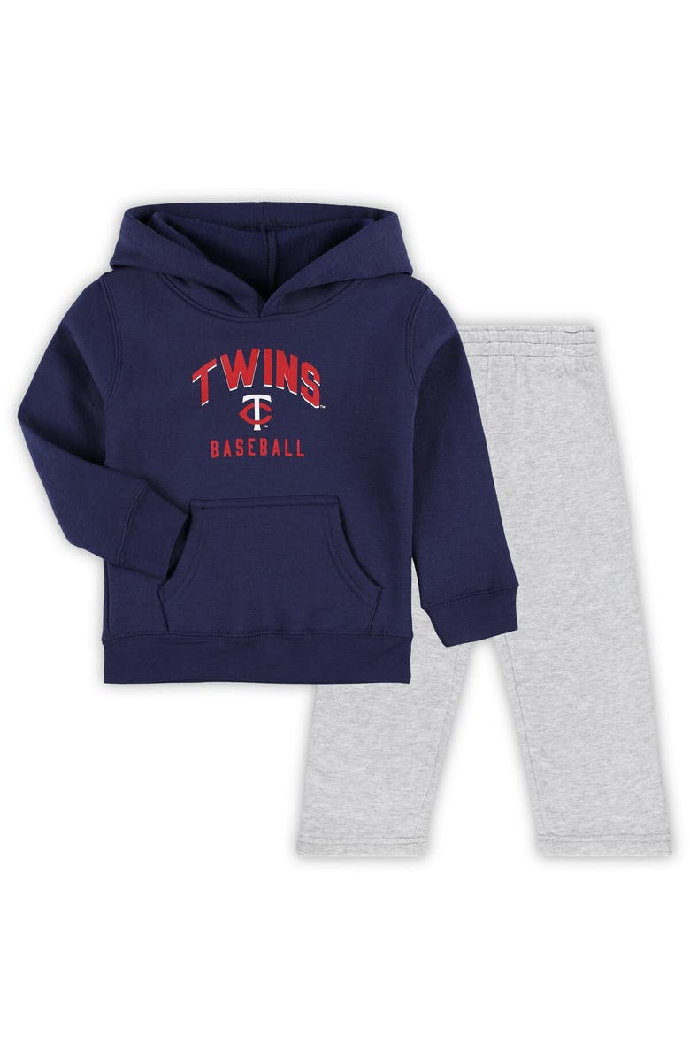 Outerstuff Toddler Navy/Gray Minnesota Twins Play-By-Play Pullover Fleece Hoodie & Pants Set, Main, color, Navy