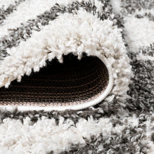 Jonathan Y Alcudia Geometric Shag Area Rug In Beige/dark Gray