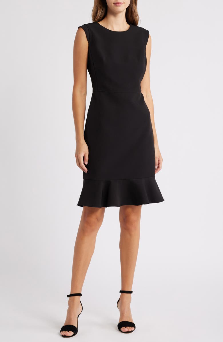 Anne Klein Ruffle Hem Sheath Dress, Main, color, 