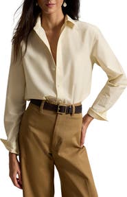 Polo Ralph Lauren Relaxed Fit Cotton & Silk Button-Up Shirt