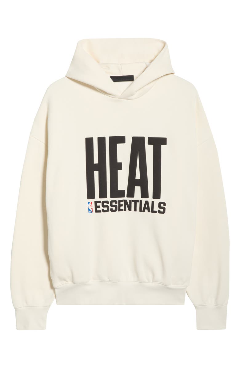 Fear of God Essentials Heat Cotton Blend Hoodie, Alternate, color, Cream White