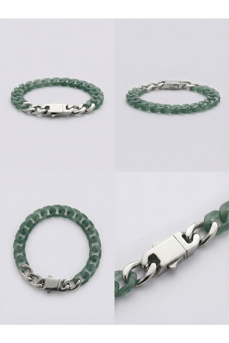 Men's Collection Cuban Link Jade Bracelet, Alternate, color, Blue