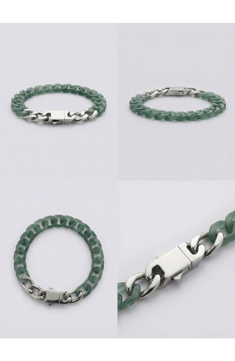 seree Men's Collection Cuban Link Jade Bracelet, Alternate, color, Blue