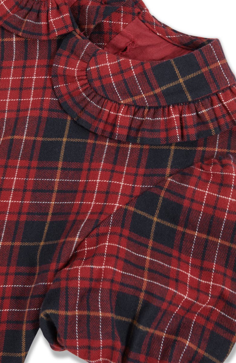 Reiss Kids' Demi Plaid Collared Cotton Dress, Alternate, color, Red