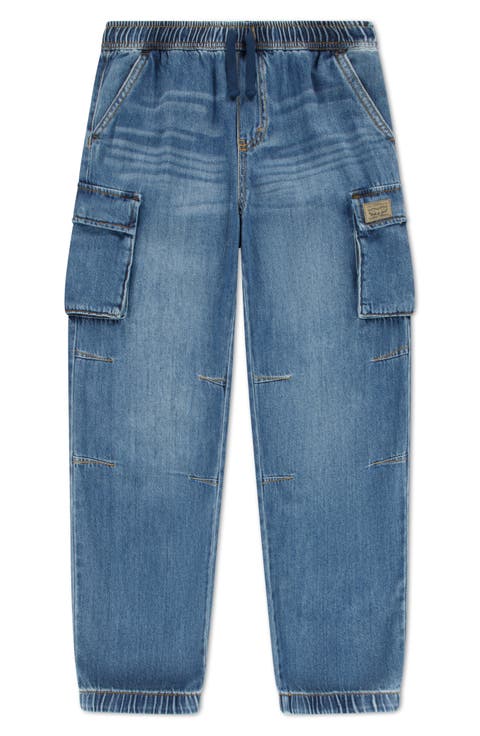Kids' Denim Cargo Parachute Pants (Big Kid)