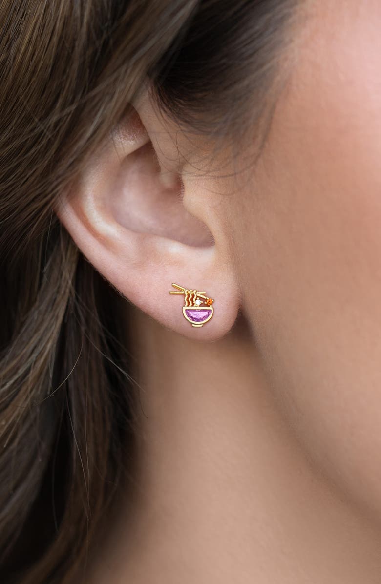 Girls Crew Ramen Stud Earrings, Alternate, color, Gold