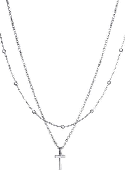 Initial Pendant Layered Chain Necklace