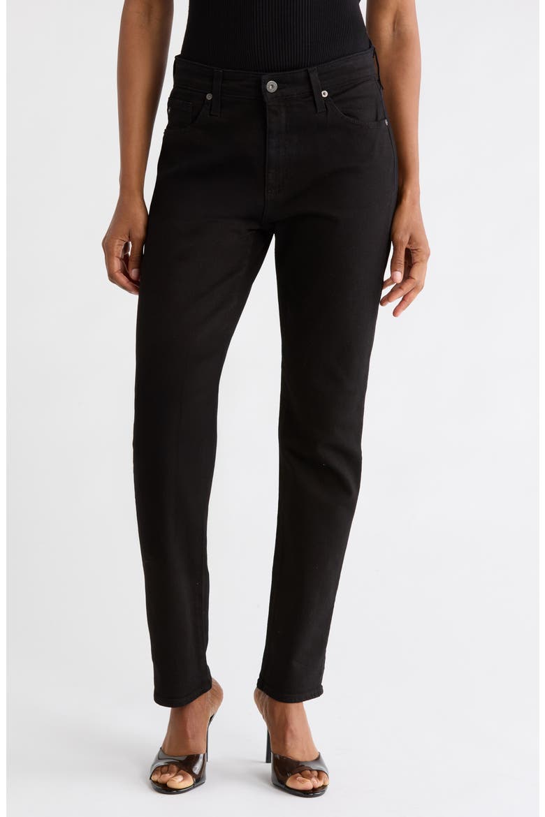 Mari Slim Ankle Straight Leg Jeans, Main, color, BLACK CAST