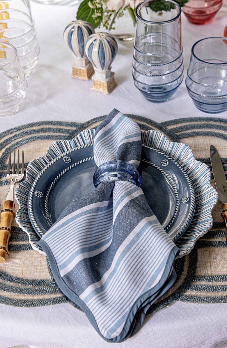 Juliska Provence Set of 4 Napkin Rings, Alternate, color, Chambray