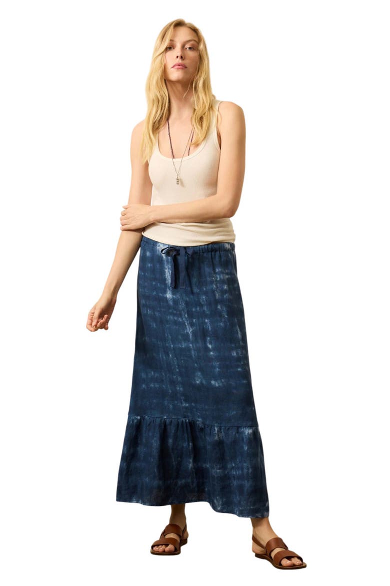 Sunbeam Linen Drawtring Midi Skirt, Alternate, color, MOONLIGHT TIE DYE