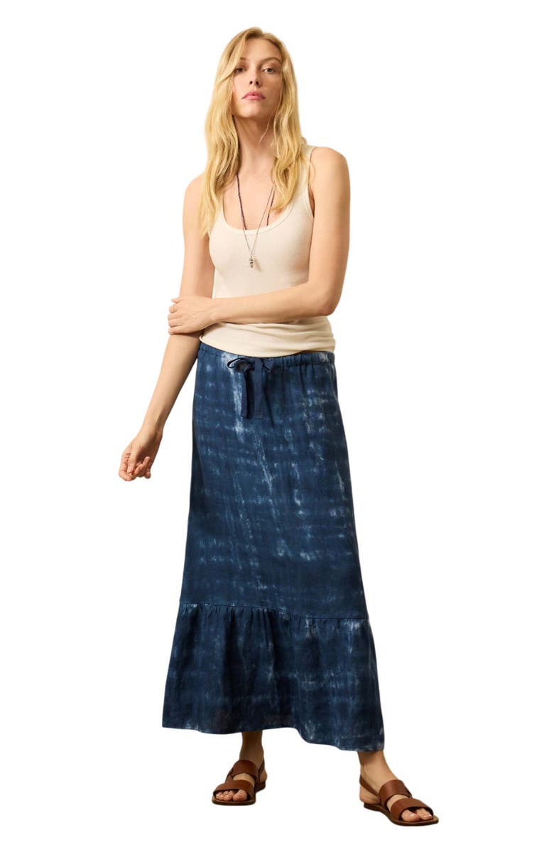 Faherty Sunbeam Linen Drawtring Midi Skirt, Alternate, color, 