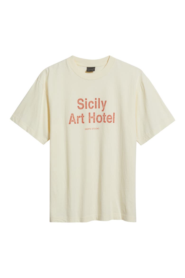Sicily Art Hotel Graphic T-Shirt, Alternate, color, CREAM
