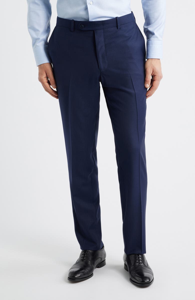 Peter Millar Hartford Classic Fit Navy Textured Check Wool Suit, Alternate, color, Navy