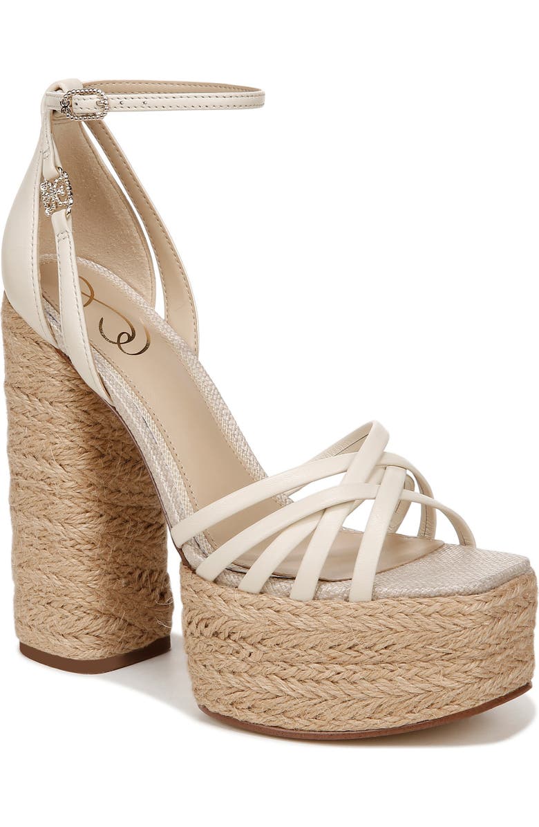 Sam Edelman Kade Ankle Strap Espadrille Platform Sandal, Main, color, Modern Ivory